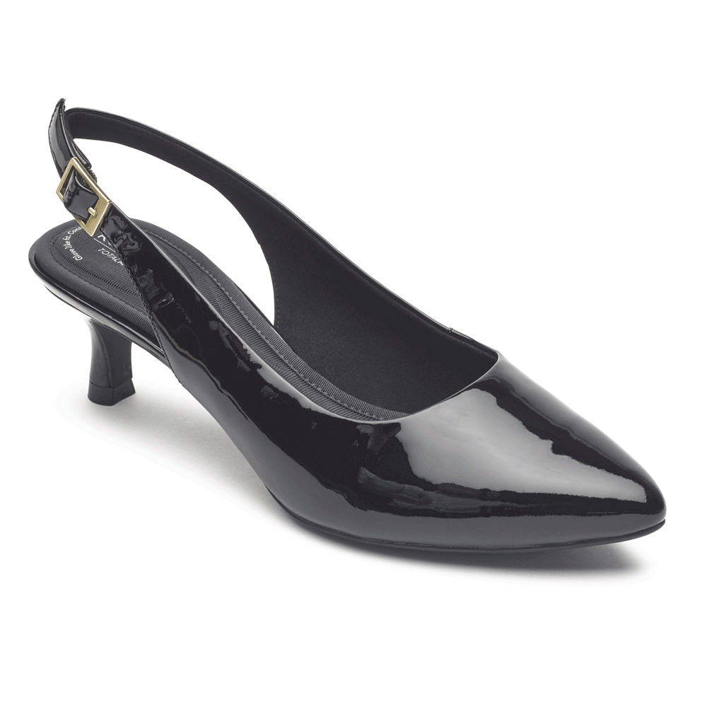 Rockport Pumps For Womens Black - Total Motion Kaiya Slingback - MS7602894